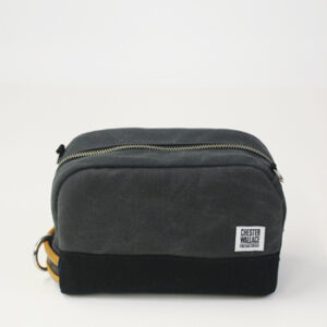 Small Format bag- Grey and black waxed canvas